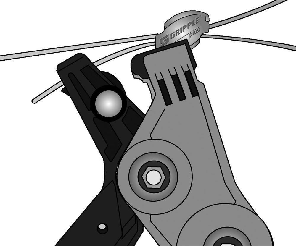 Shown tensioning a Gripple (available separately) on the wire