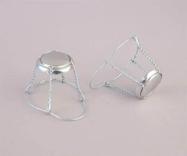 Silver Champagne wire muzzles/cages with metal cap (pack of 1000)