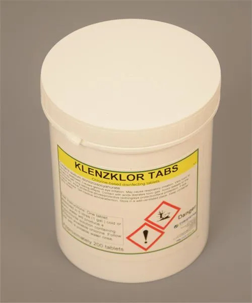Klenzklor disinfecting tablets - tub of 200